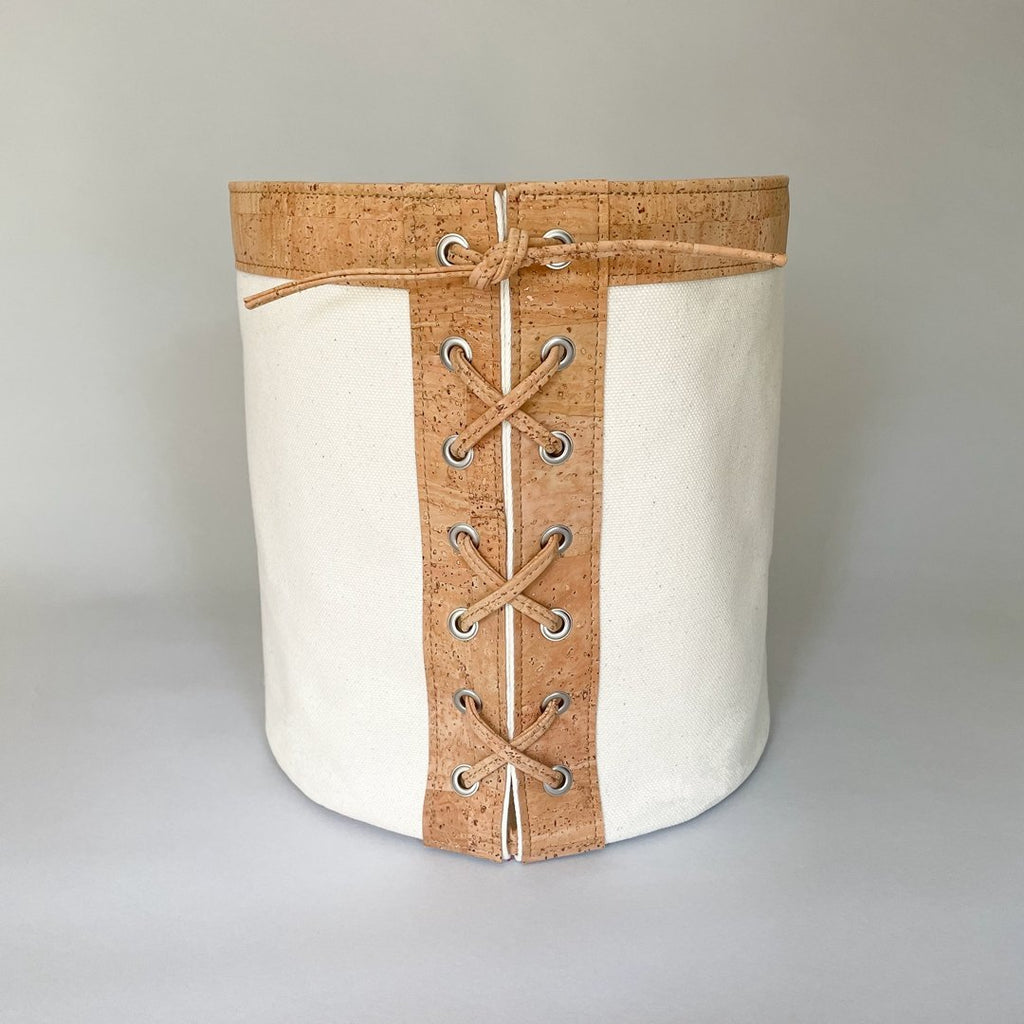 Natural Cork Lace Up Bin - Hoadin